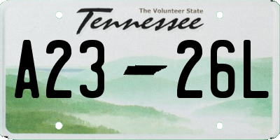 TN license plate A2326L