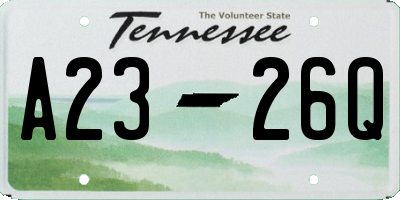 TN license plate A2326Q