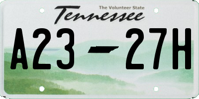 TN license plate A2327H