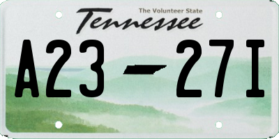 TN license plate A2327I