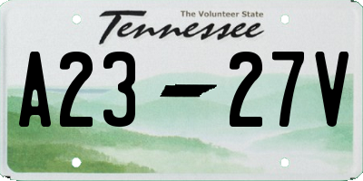 TN license plate A2327V