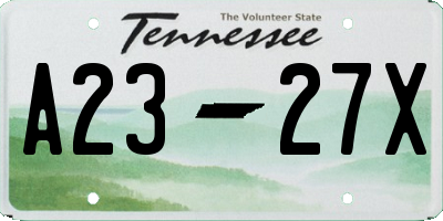 TN license plate A2327X