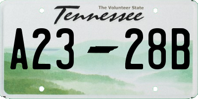 TN license plate A2328B