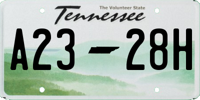 TN license plate A2328H