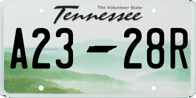TN license plate A2328R