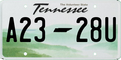 TN license plate A2328U