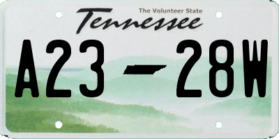 TN license plate A2328W