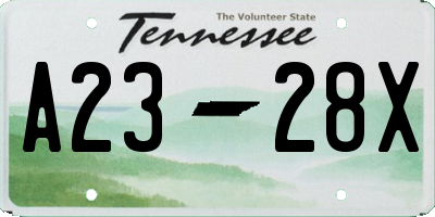 TN license plate A2328X