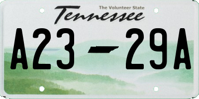 TN license plate A2329A
