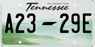 TN license plate A2329E