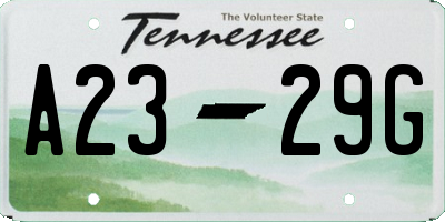 TN license plate A2329G