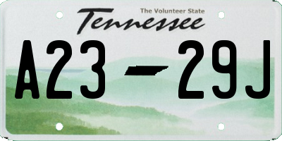 TN license plate A2329J