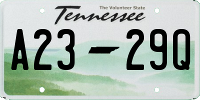 TN license plate A2329Q