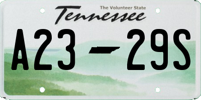 TN license plate A2329S