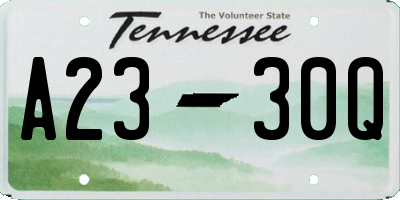 TN license plate A2330Q