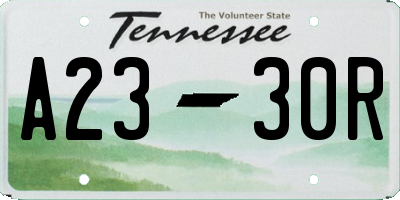 TN license plate A2330R