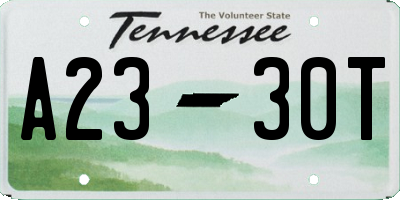 TN license plate A2330T