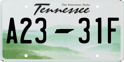TN license plate A2331F