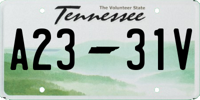 TN license plate A2331V