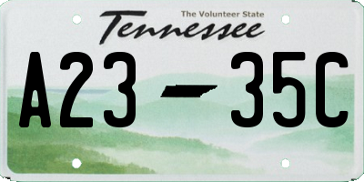 TN license plate A2335C