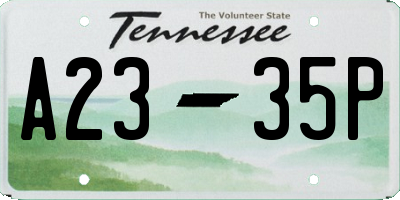 TN license plate A2335P