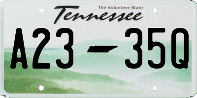TN license plate A2335Q