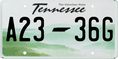 TN license plate A2336G