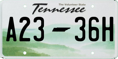TN license plate A2336H