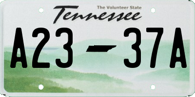 TN license plate A2337A