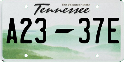 TN license plate A2337E