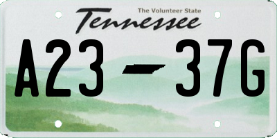 TN license plate A2337G