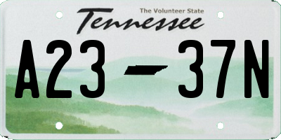 TN license plate A2337N