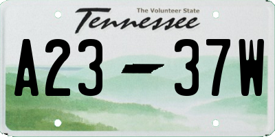 TN license plate A2337W