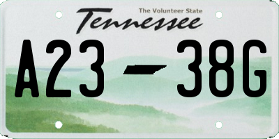 TN license plate A2338G