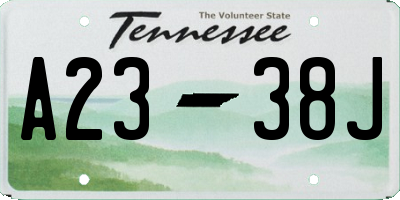 TN license plate A2338J