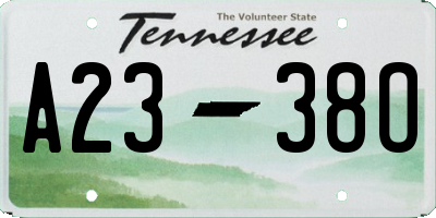 TN license plate A2338O