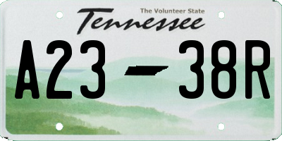 TN license plate A2338R