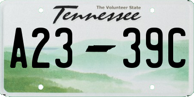 TN license plate A2339C
