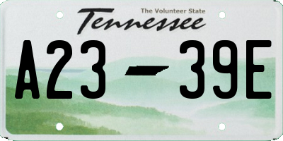 TN license plate A2339E