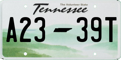 TN license plate A2339T