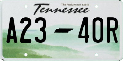 TN license plate A2340R