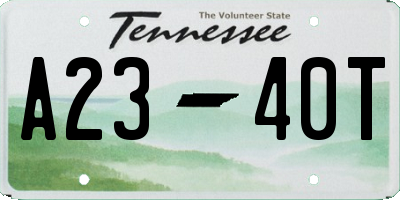 TN license plate A2340T