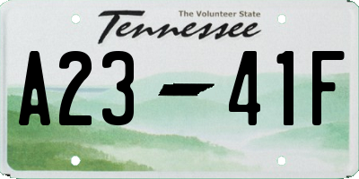TN license plate A2341F