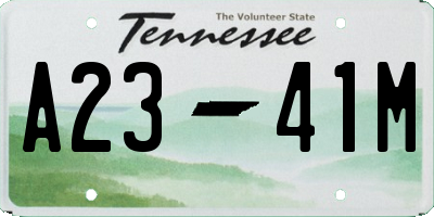 TN license plate A2341M