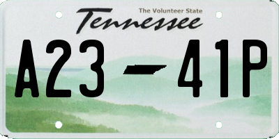 TN license plate A2341P