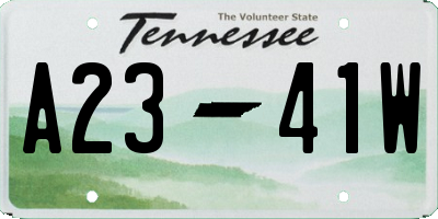 TN license plate A2341W