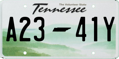 TN license plate A2341Y