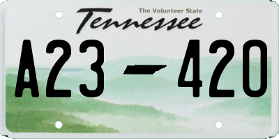 TN license plate A2342O
