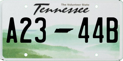 TN license plate A2344B
