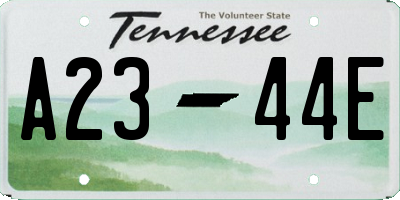 TN license plate A2344E
